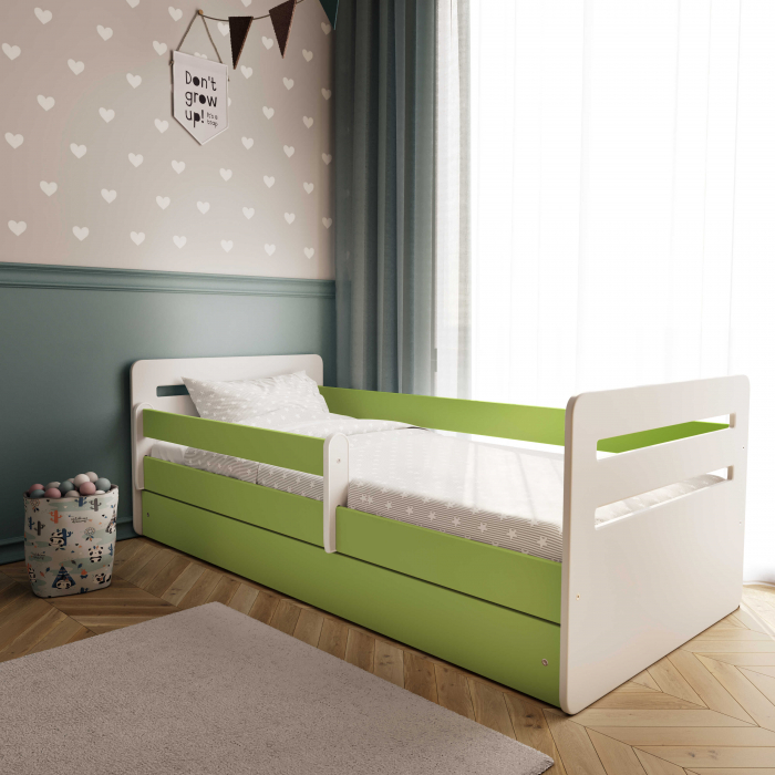 Set mobilier copii Tomi 5 piese MDF, pat 140/160/180x80 cm, birou, dulap haine si comoda cu sertare [2]