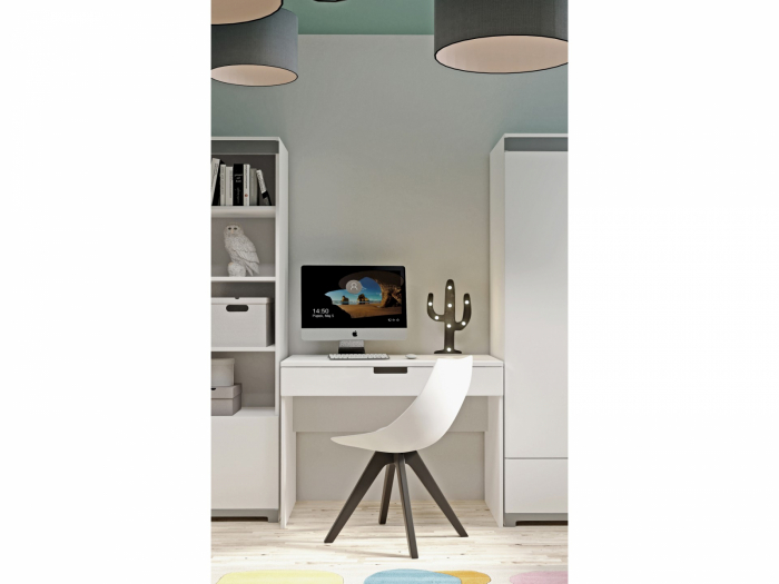 Set mobilier copii Tomi 5 piese MDF, pat 140/160/180x80 cm, birou, dulap haine si comoda cu sertare [5]