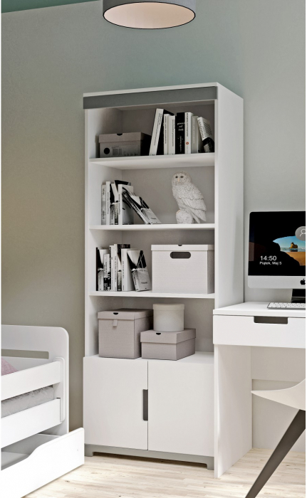 Set mobilier copii Tomi 5 piese MDF, pat 140/160/180x80 cm, birou, dulap haine si comoda cu sertare [7]