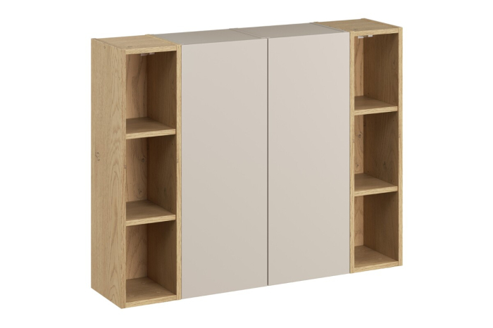 Set Mobilier Baie DALIA CASHMERE, cu coloane înalte și rafturi, Stejar Cremona, Casmir Mat - COMAD [2]