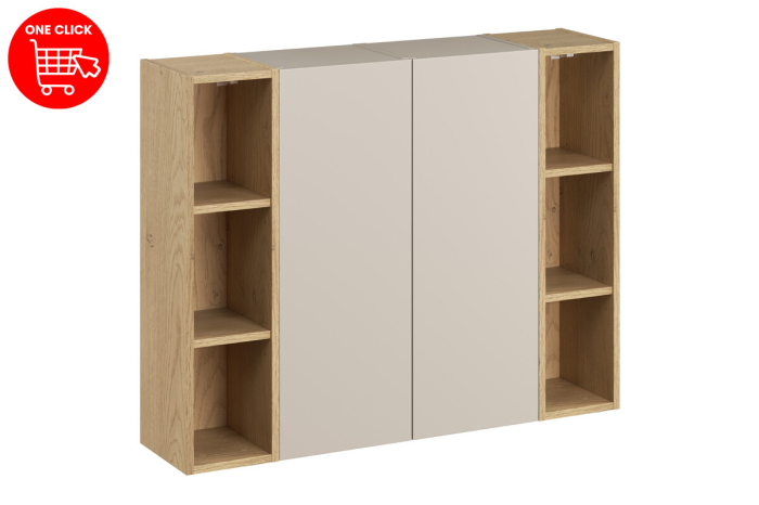 Set Mobilier Baie DALIA CASHMERE, cu coloane înalte și rafturi, Stejar Cremona, Casmir Mat - COMAD [3]