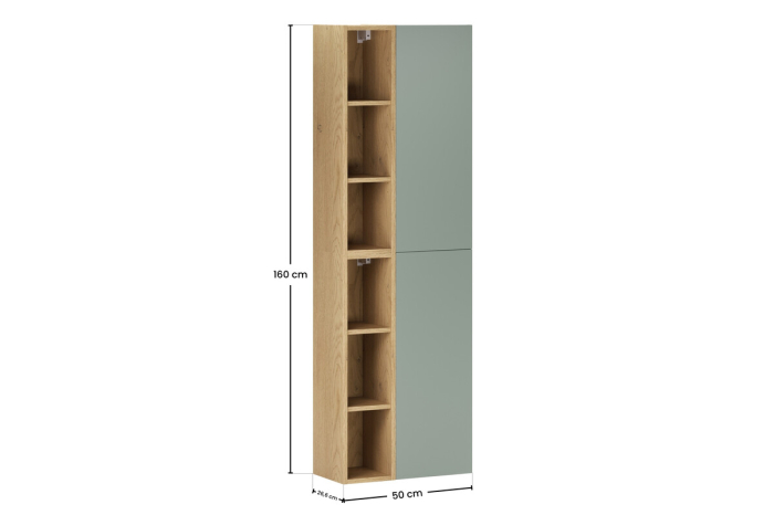 Set Mobilier Aster Green, cu semi-coloană și etajeră, Verde Mat - COMAD [4]