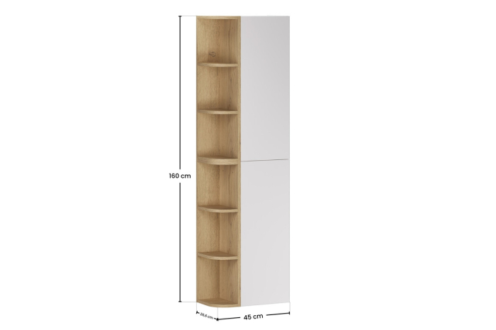 Set mobilier cu semi-coloană și etajeră Aster White COMAD SET-ASW 2SP 2URSM [4]