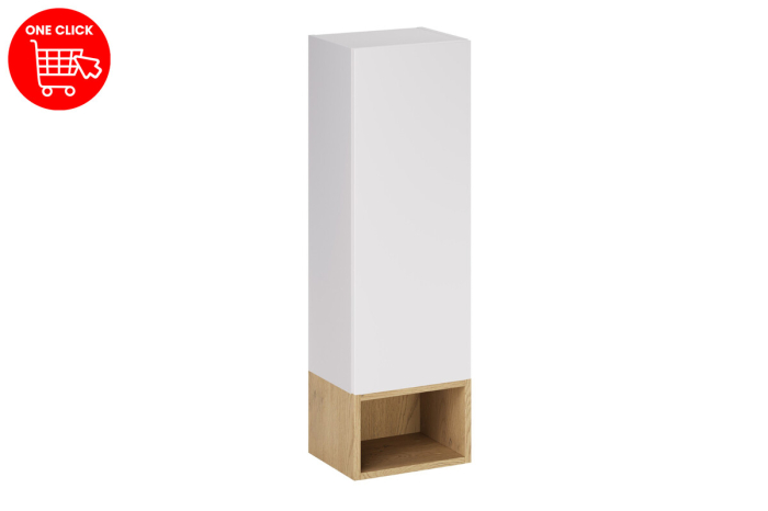 Set Mobilier Baie Aster White 30 cm, cu Semi-Coloană și Etajeră, Alb Mat - COMAD [2]