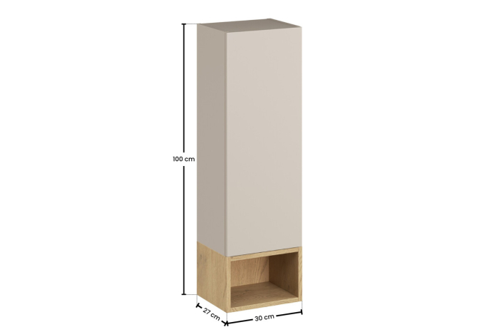 Set Mobilier Baie Dalia Cashmere, cu semi-coloană și etajeră, Stejar Cremona, Cașmir Mat - COMAD [3]