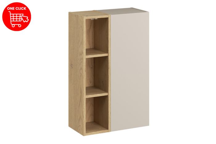 Set Mobilier Baie Dalia Cashmere, cu semi-coloană și etajeră, Stejar Cremona, Cașmir Mat - COMAD [2]