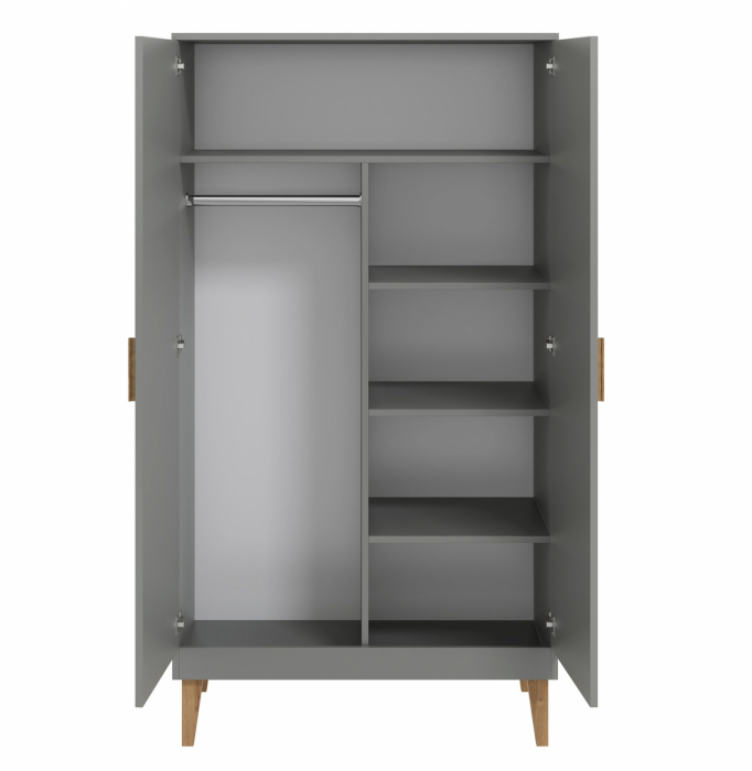 Set mobilier dormitor gri Kubi, 4 piese, design scandinav [11]