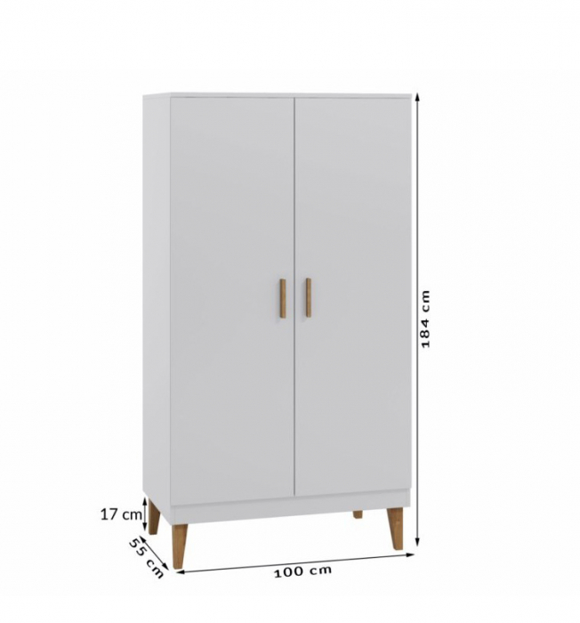 Set mobilier dormitor gri Kubi, 4 piese, design scandinav [13]