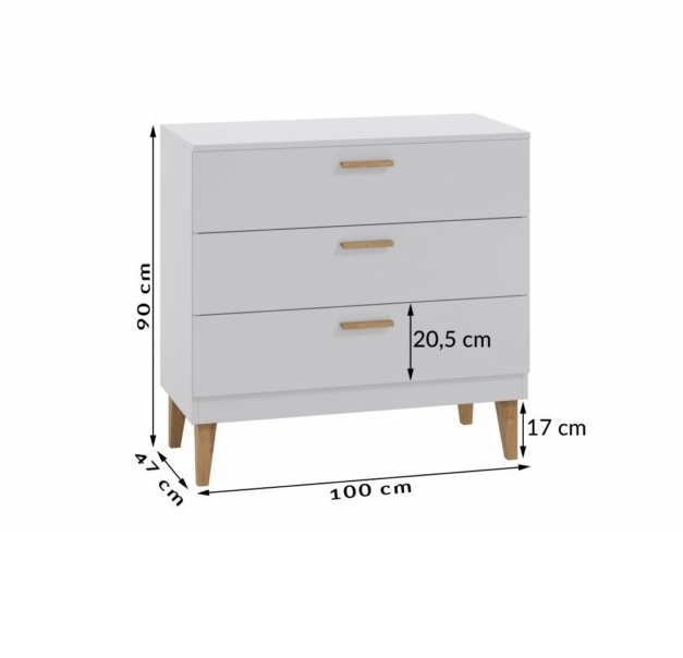 Set mobilier dormitor gri Kubi, 4 piese, design scandinav [9]