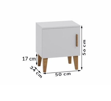 Set mobilier dormitor gri Kubi, 4 piese, design scandinav [6]