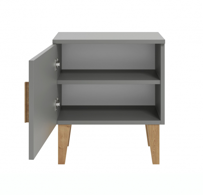 Set mobilier dormitor gri Kubi, 4 piese, design scandinav [5]