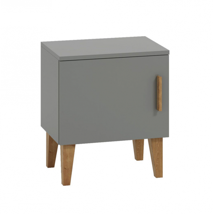 Set mobilier dormitor gri Kubi, 4 piese, design scandinav [4]