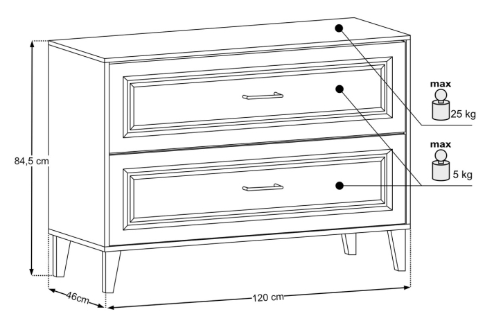 Set Mobilier Dorothy Ristretto 120 cm, cu Blat, Ristretto Stejar - COMAD [3]