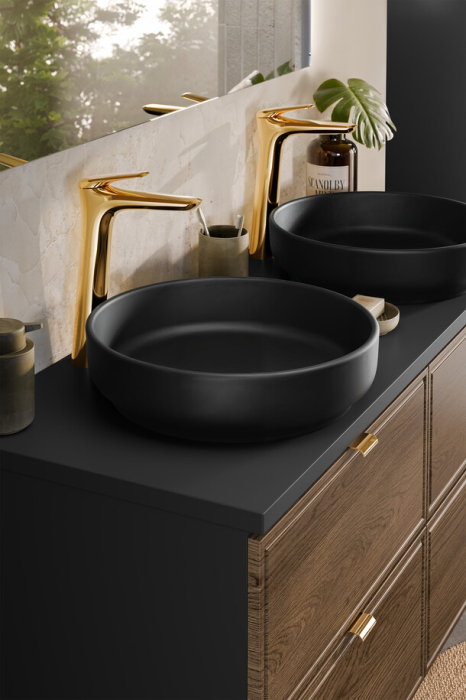 Set Mobilier Dorothy Ristretto 120 cm, cu Blat și Lavoar pe Blat River, Ristretto Stejar - COMAD [12]