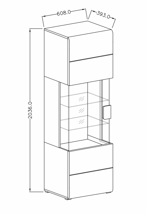 Set mobilier living modern Vinson 3 piese gri lucios MDF/stejar, comoda Tv 160 cm [5]