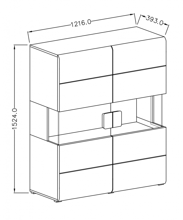 Set mobilier living modern Vinson 3 piese gri lucios MDF/stejar, comoda Tv 160 cm [7]