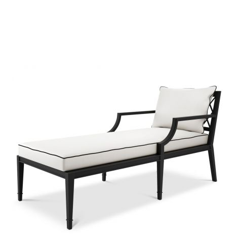   Șezlong exterior Bella Vista din pânză sunbrella neagră 113642 EICHHOLTZ [8]