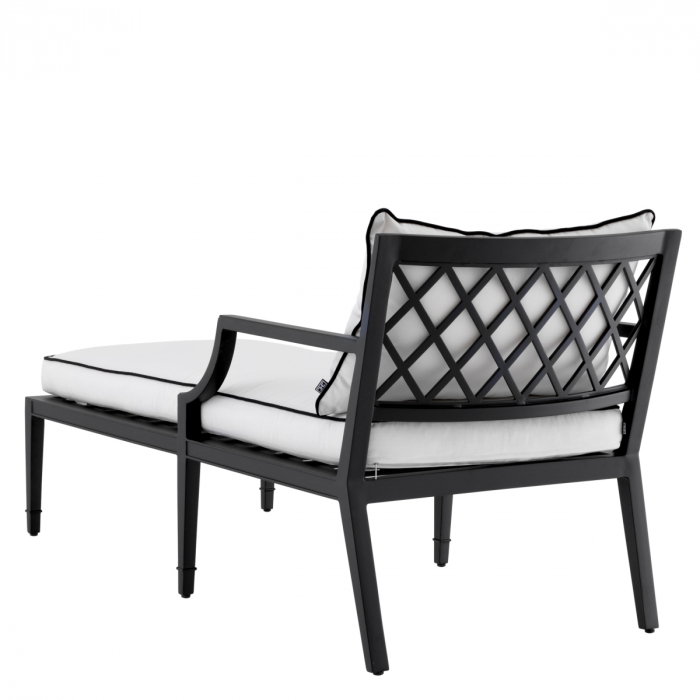   Șezlong exterior Bella Vista din pânză sunbrella neagră 113642 EICHHOLTZ [4]