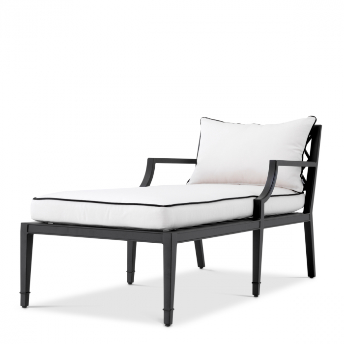   Șezlong exterior Bella Vista din pânză sunbrella neagră 113642 EICHHOLTZ [5]