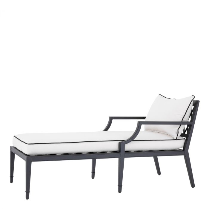   Șezlong exterior Bella Vista din pânză sunbrella neagră 113642 EICHHOLTZ [3]