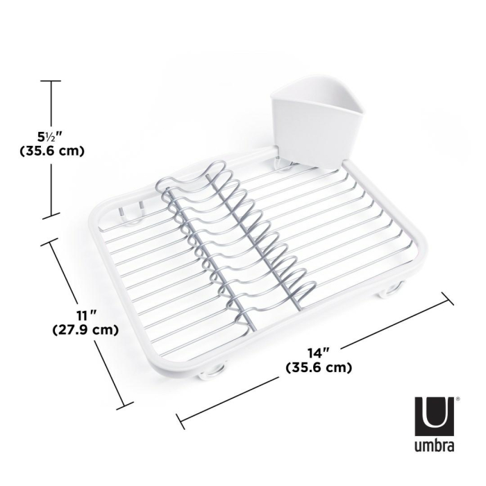 Sită de Scurs Vase Sinkin 28x35x14 cm, Metal și Plastic Alb Nichel - Umbra [6]