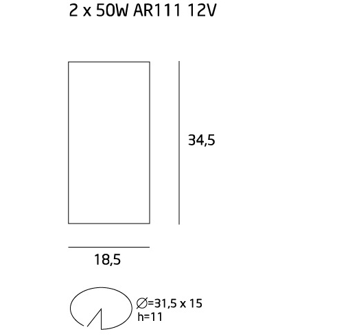 Spot ajustabil alb dublu Erian II 34,5x18,5x11,5 cm din metal, H0060 - Maxlight [3]