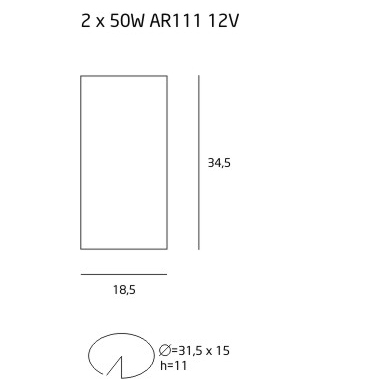 Spot ajustabil negru dublu Erian II 34,5x18,5x11,5 cm din metal, H0049 - Maxlight [3]