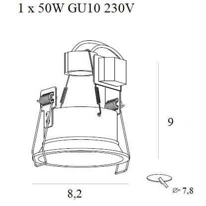 Spot alb rotund din metal Kedi Ø 8,2 cm, H0069 - Maxlight [3]
