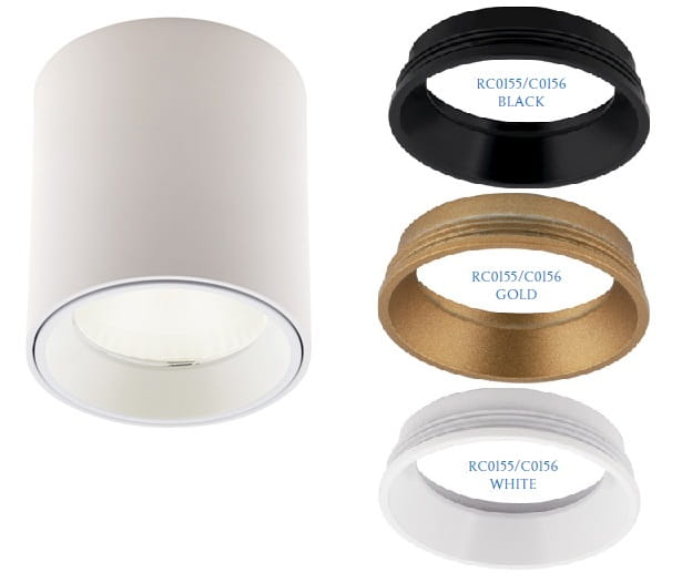 Spot aplicabil alb cu inel in diverse finisaje LED Eken Ø 6 cm din metal, C0155+RC0155/C0156 GOLD - Maxlight [3]