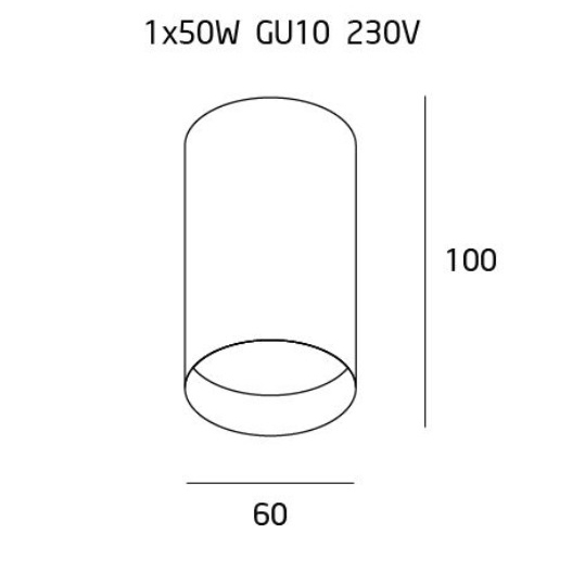Spot aplicabil cilindric alb/negru Roch Ø 6 cm din metal, C0141 - Maxlight [3]