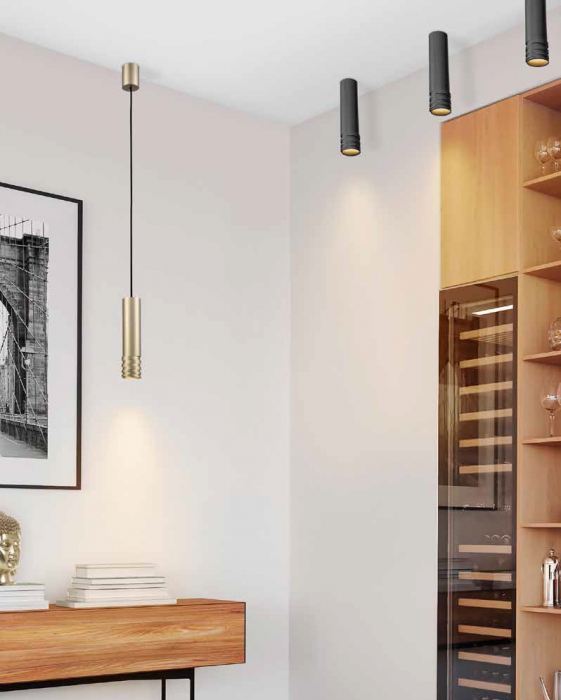 Spot aplicat tavan Lily Ø 6 cm, metal alb/negru/sampanie, design modern, AZ 3127 - Azzardo [8]
