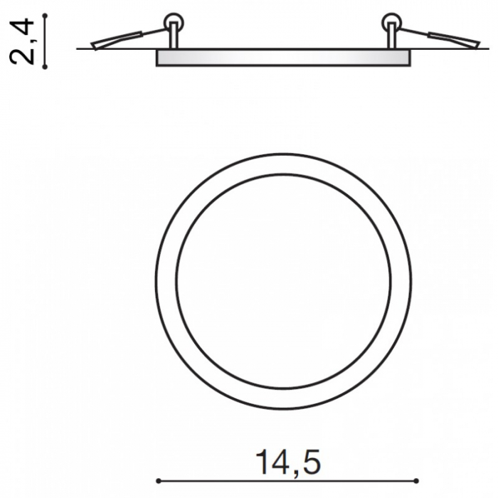 Spot baie LED incastrabil Maial Ø 14,5 cm, metal alb/negru/crom, design modern, AZ 2839 - Azzardo [2]