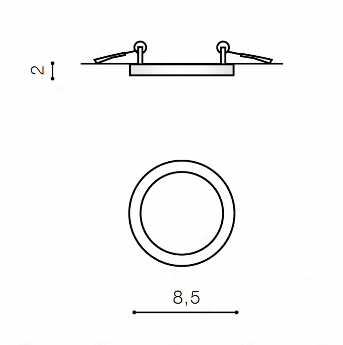 Spot baie LED incastrabil Maial Ø 8,5 cm, metal alb/negru/crom, design modern, AZ 2835 - Azzardo [5]