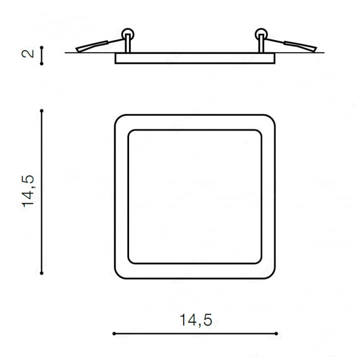 Spot baie LED patrat alb/negru tip incastrat Upasa 14,5 x 14,5 cm, rama metalica, IP44, AZ 2837 - Azzardo [4]
