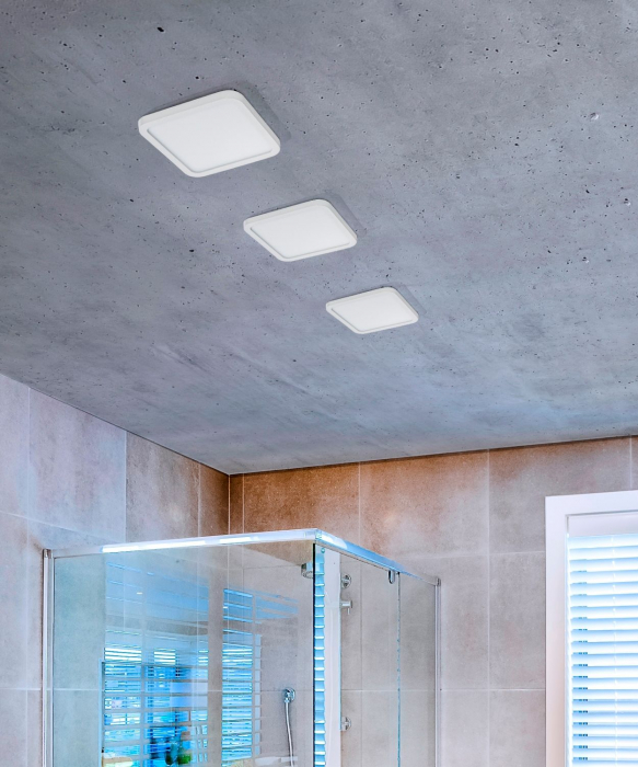 Spot baie LED patrat alb/negru tip incastrat Upasa 8,5 x 8,5 cm, rama metalica, IP44, AZ 2830 - Azzardo [4]