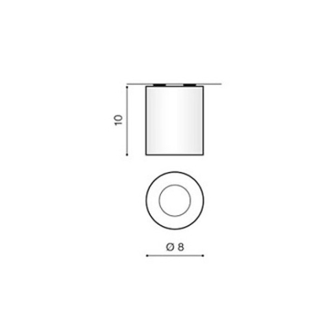 Spot baie rotund aplicat Netta 8x8 cm, metal alb/negru/crom forma cilindrica, IP54, AZ 2559 - Azzardo [4]
