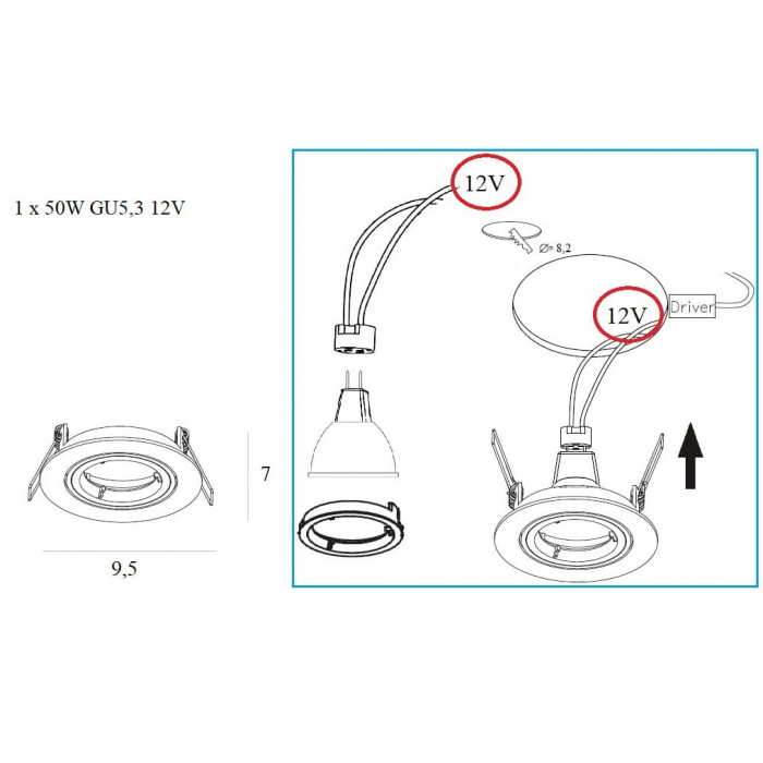 Spot crom din metal Send Ø 9,5 cm, H0038 - Maxlight [4]