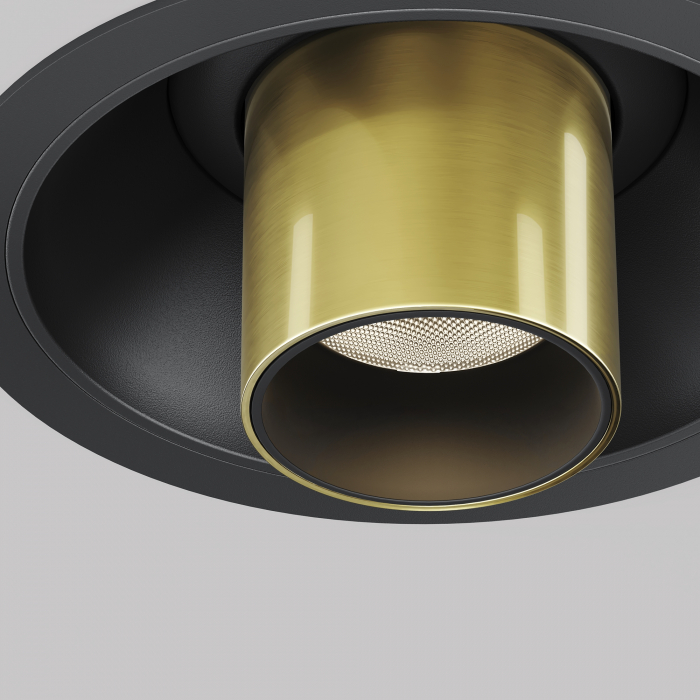 Spot LED 6W Incastrat, Maytoni, 460lm, Lumina Calda (3000K), Negru+Arama [2]