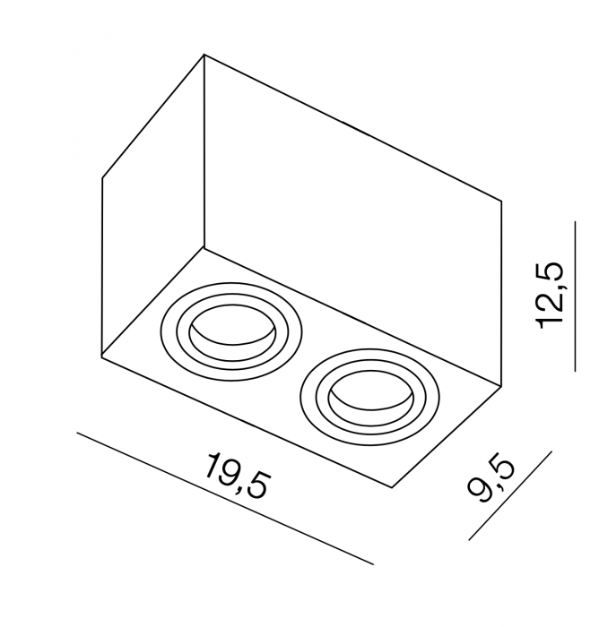Spot lumina dublu patrat aplicat Bermu19,5 cm, metal diverse culori, design modern, AZ 1353 - Azzardo [8]