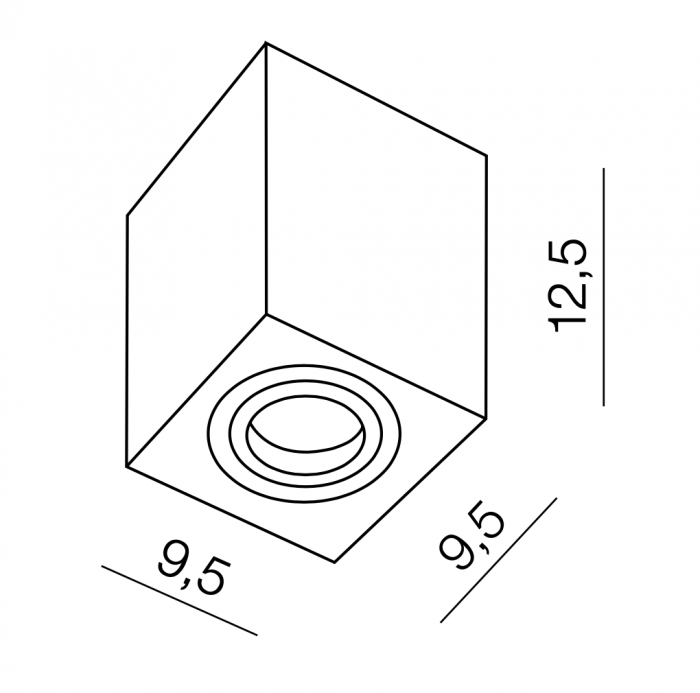 Spot lumina patrat aplicat Bermu 9,5x9,5 cm, metal diverse culori, design modern, AZ 0873 - Azzardo [17]