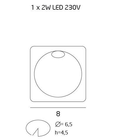 Spot patrat alb LED Rick 8x8 cm metal IP54, H0073 - Maxlight [3]
