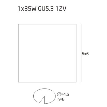 Spot patrat Maks 6x6x2,5 cm metal IP44, H0004 - Maxlight [3]