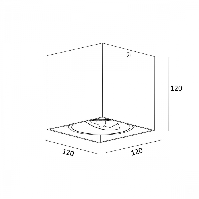 Spot tavan alb aplicat forma cub BOX 12x12 cm metal, orientare reglabila, 003064-001939 - Zumaline [2]