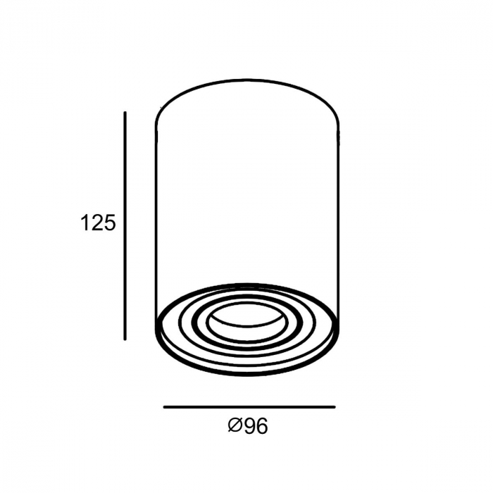 Spot tavan auriu cilindric tip aplicat RONDOO Ø9,6x12,5 cm, orientare reglabila, 003064-024551 - Zumaline [2]