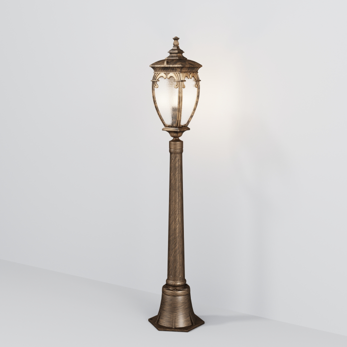 Stalp pentru exterior Fleur O414FL-01GB1, 1xE27, bronz+transparent, IP44, Maytoni [1]