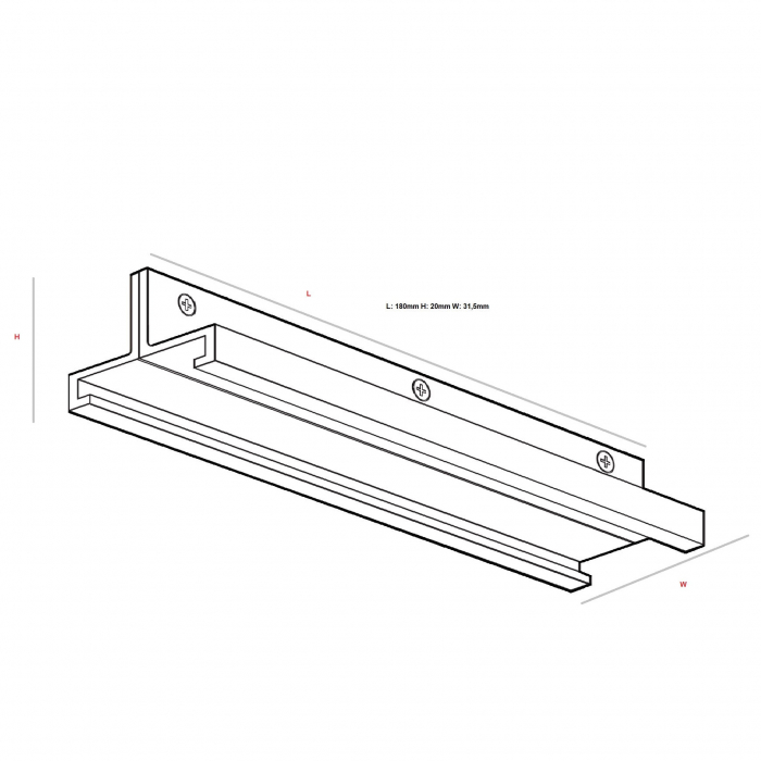 Suport lung pentru sina negru/alb Track, MHT1-P2-BK - Maxlight [2]