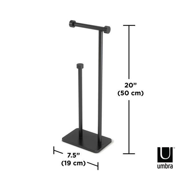Suport pentru Hârtie Igienică Cappa 19x12x50 cm, Metal Lustruit Negru - Umbra [7]