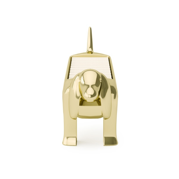 Suport pentru Inele Dachsie 14x4x6 cm, Metal și Catifea Auriu - Umbra [3]