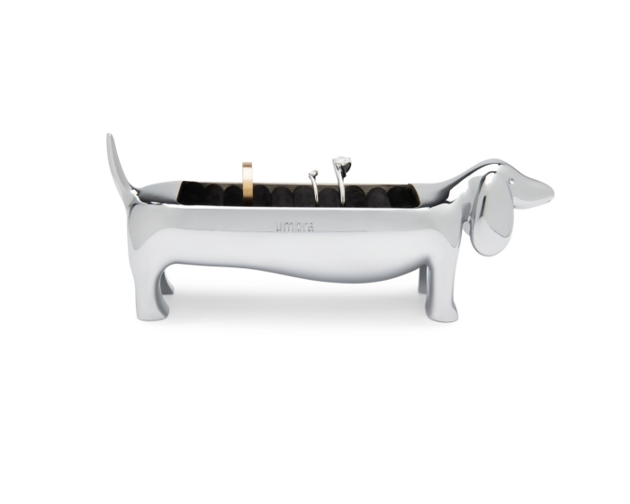 Suport pentru inele Dachsie 14x4x6 cm, Metal și Catifea Cromat - Umbra [3]