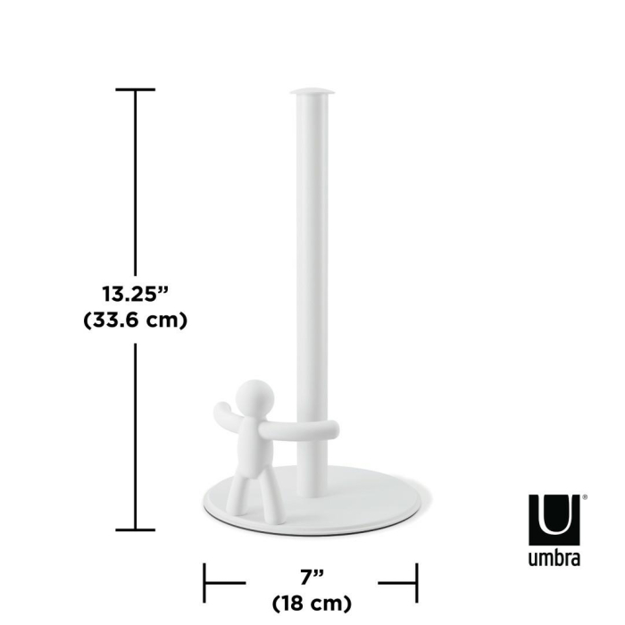 Suport pentru Prosop de Hârtie Buddy 18x19x34 cm, Metal și Polipropilenă Alb - Umbra [6]